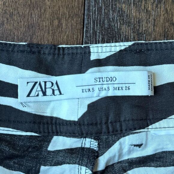 Zara studio pants women’s size small zebra print baggy grunge skater - Picture 2 of 8